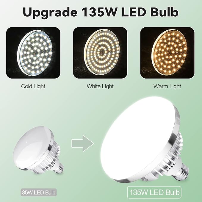 Skytex 2Pack 135W Photography Light Bulb Dimmable Tricolor LED Bulbs 2700-6400K - Image 2