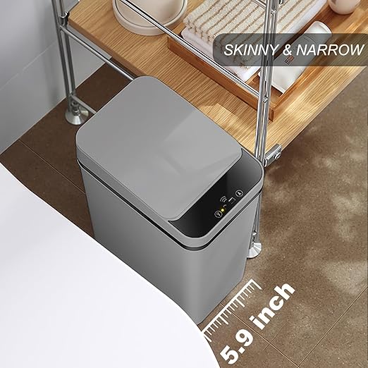 Yatmung 2 Pack - 2.5 Gallon Motion Sensor Bathroom Trash Can - Slim Smart Trash - Image 3