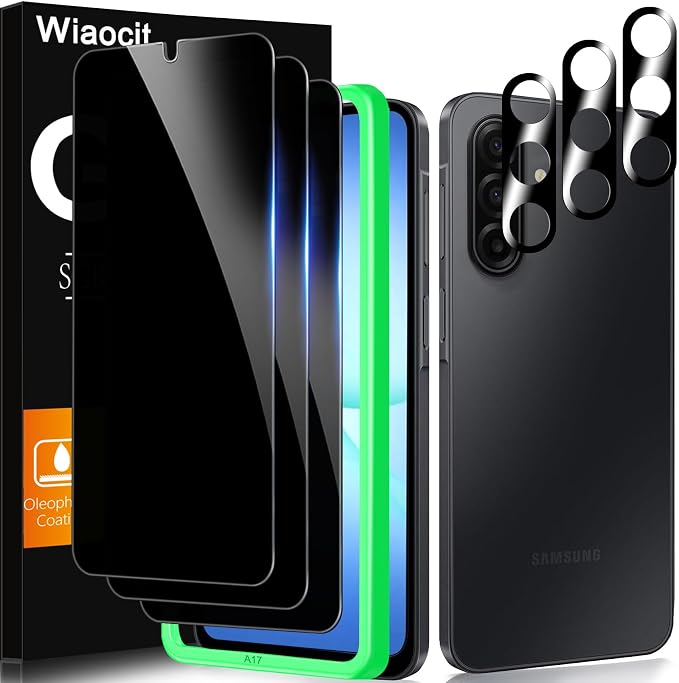 Wiaocit 3 Pack Tempered Glass Privacy Screen Protector by Wiaocit