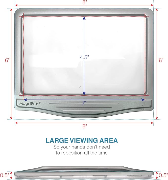 MAGNIPROS Patented 3X Large LED Page Magnifier - Image 8