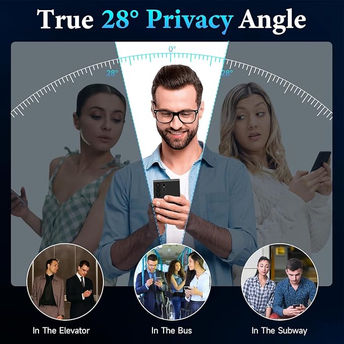 LYWHL for Samsung Galaxy S24 Ultra Privacy Screen Protector, Fingerprint Unlock - Image 3