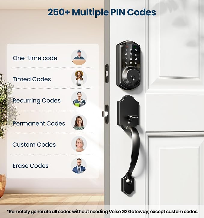 Veise VE06 Smart Deadbolt with App Control, Keyless Entry Smart Lock - Image 4