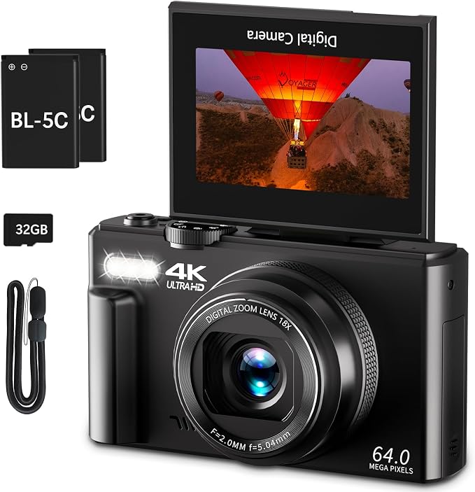 4K Digital Camera for Photography, 64MP Vlogging Camera for YouTube by TaketheCameraTaketheWorld