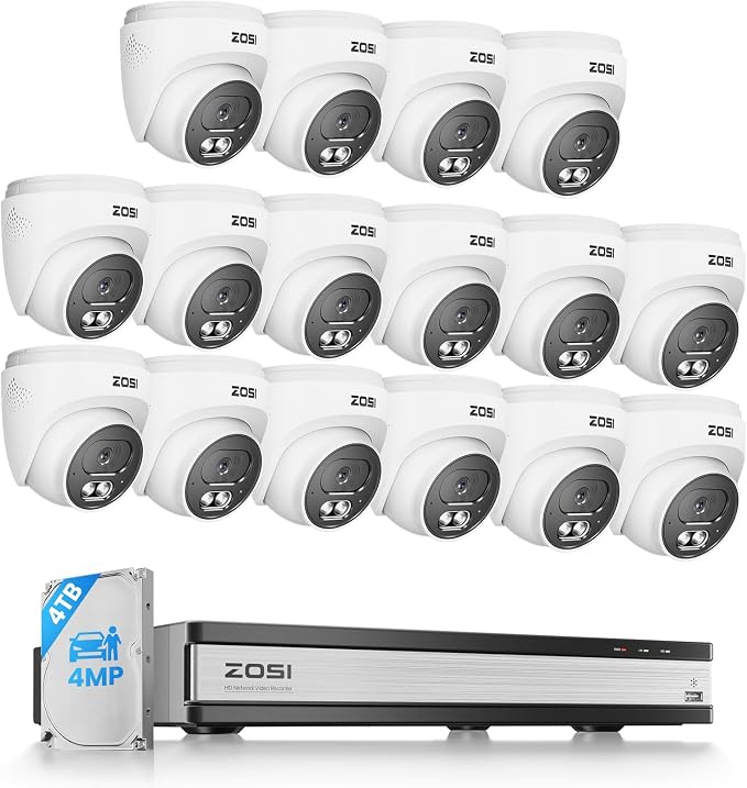 ZOSI C220 16CH 4K PoE Home Security Camera System, 16CH 8MP 4K NVR by ZOSI