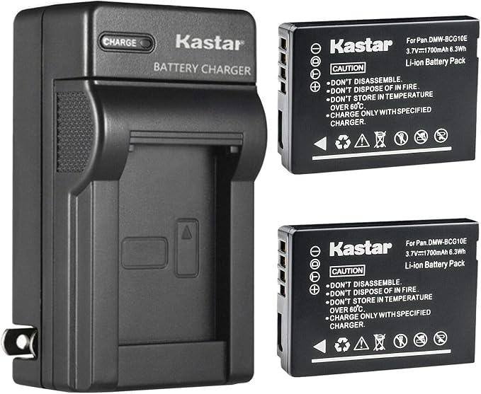 Kastar 2-Pack DMW-BCG10 Battery + AC Wall Charger Replacement by Kastar