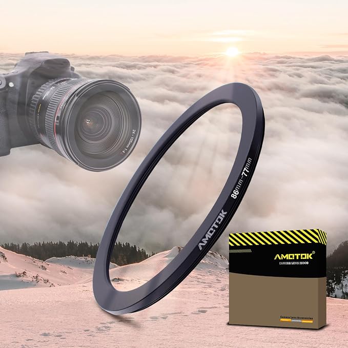 86mm Lens to 77mm Camera Lens Adapter, 86mm to 77mm Filter Step-Down Ring by AMOTOK