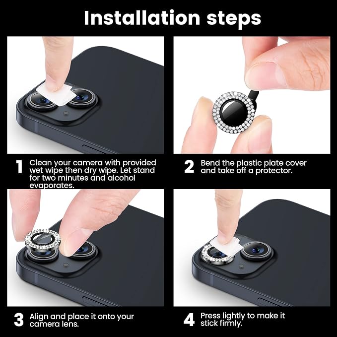 Tensea for iPhone 14 / iPhone 14 Plus Camera Lens Protector, 9H Tempered Glass - Image 7
