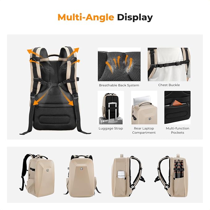 K&F CONCEPT Camera Backpack, Hardshell Photography DSLR Camera Bag - Image 4