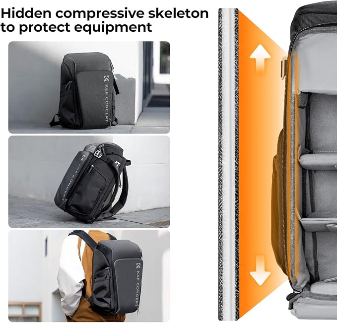 K&F CONCEPT Professional Camera Backpack, Large Photography Backpack Expandable - Image 5