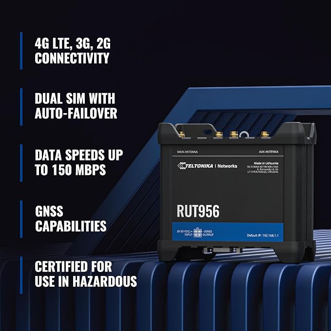 Teltonika RUT956 Industrial Cellular WiFi Router - 4G LTE - Image 2