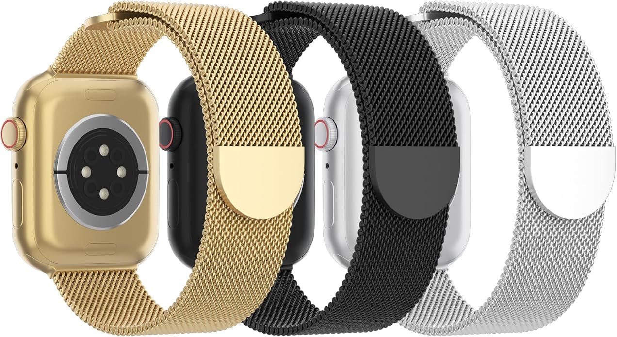 3 Pack Mesh Metal Band Compatible by Steezrd