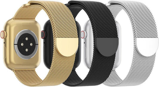 3 Pack Mesh Metal Band Compatible by Steezrd