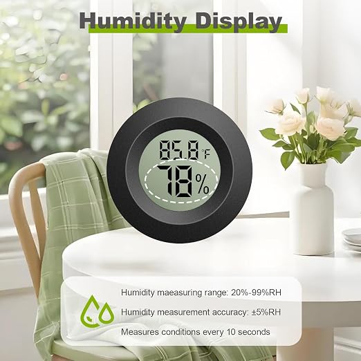 4-Pack Mini Hygrometer Thermometer, Digital LCD Humidity Meter Indoor/Outdoor - Image 4