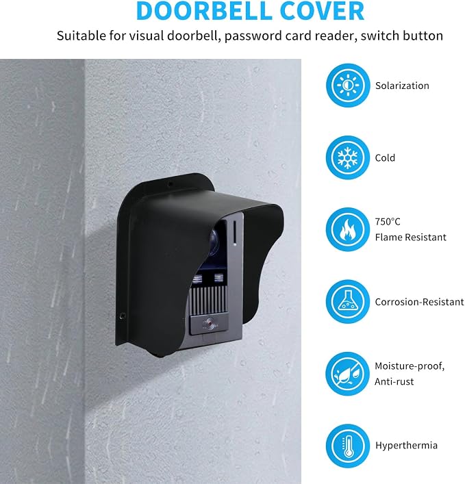 Doorbell Rain Cover, Waterproof Ring Doorbell Cover, Ring Doorbell Anti-Glare - Image 7