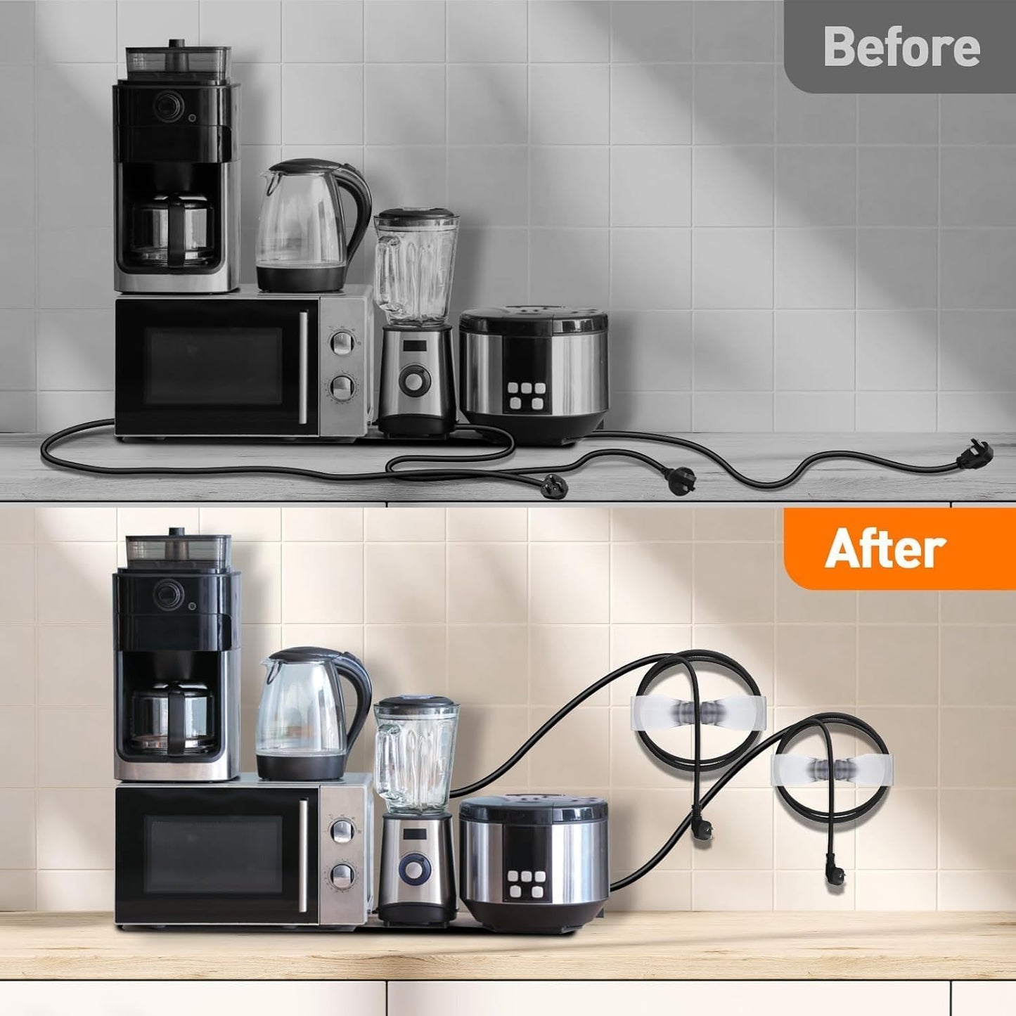 Appliance Cord Organizer for Kitchen Appliances Stick On Cable Winder Keeper, Hook Clip for Kitchenaid Mixer, Home Gadget Accessories for Easy Storage and Organization (6PCS)