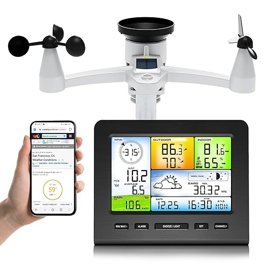 Urageuxy WiFi Weather Station Wireless Indoor Outdoor by Urageuxy