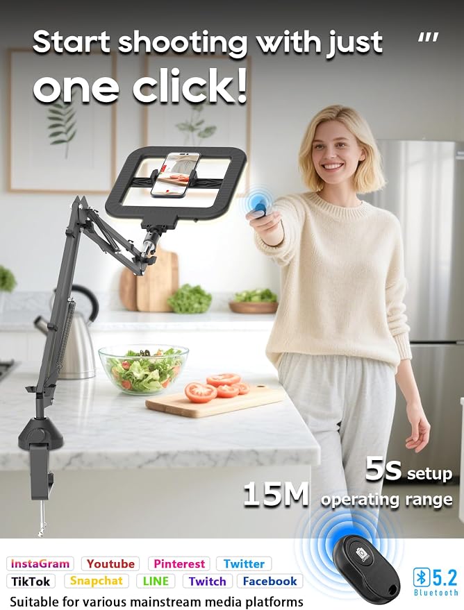 12'' Selfie Ring Light with Clamp Stand - Image 5