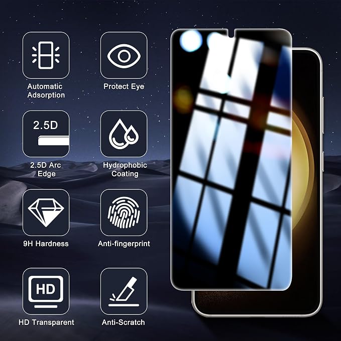 2 Pack for Samsung Galaxy S23 Plus Privacy Screen Protector, 2 Pack Camera - Image 9
