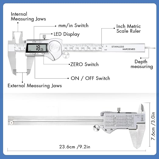 Electronic Digital Calipers, inch and Millimeter Conversion, LCD Screen - Image 3