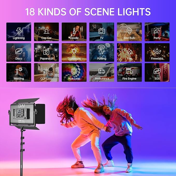 GVM 1300D RGB Video Light with Softbox, 65W LED Video Lighting Kit, - Image 3