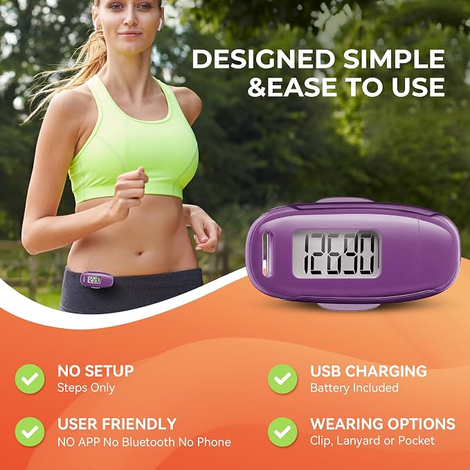 3D Pedometer for Walking, Simple Walking Step Counter - Image 3