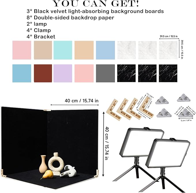 14PCS Absobent Black Flocked Photography Backdrop Boards - Image 2