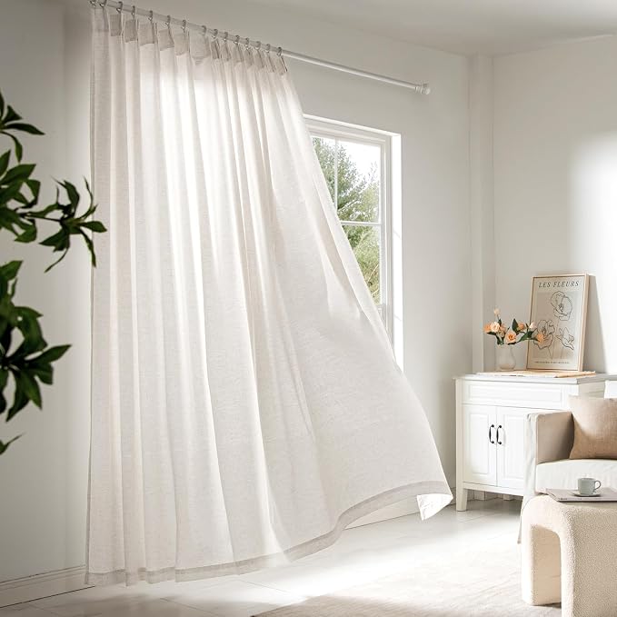 Memory Trained Pinch Pleated Curtains 108 Inches Long, Viral Linen Pinch Pleat - Image 6
