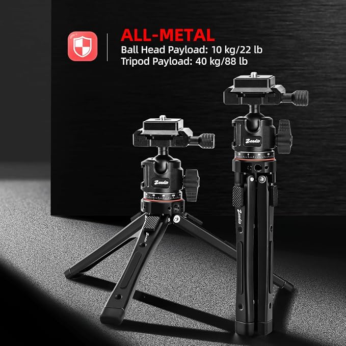 Zeadio 3-in-1 Heavy Duty Metal Tripod - Image 2