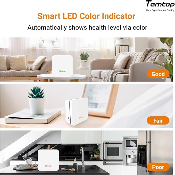 Temtop P1 Air Quality Monitor, PM2.5/PM10/Temperature/Humidity Sensor - Image 3
