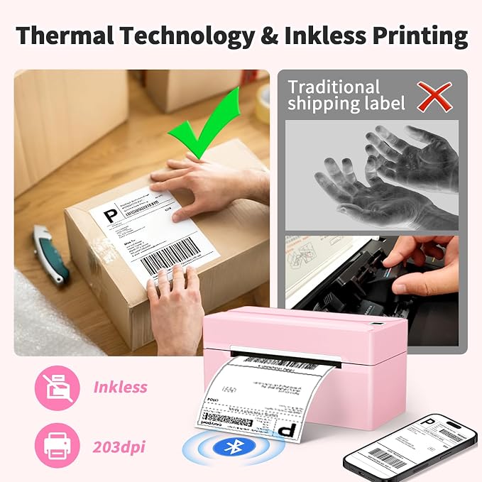 Shipping Label Printer, 4X6 Bluetooth Thermal Label Printer - Image 7