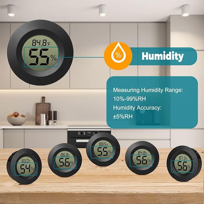 EEEKit Hygrometer Thermometer, 3 Pack LCD Monitor Indoor Humidity Meter - Image 4