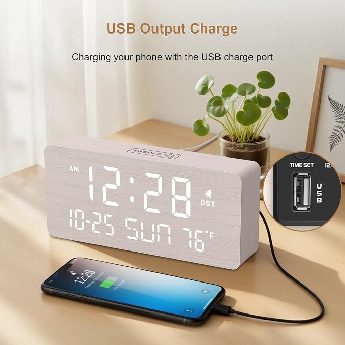 DreamSky Wooden Digital Alarm Clocks - Image 7