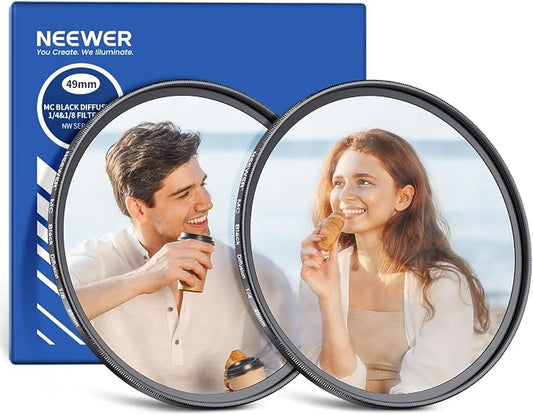 NEEWER 49mm 1/4 & 1/8 Black Diffusion Filter by Neewer