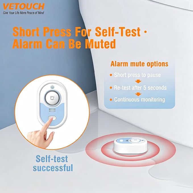 Water Leak Detector with Loud Alarm, 100dB Siren & LED Flash, Water Sensor Alarm - Image 5