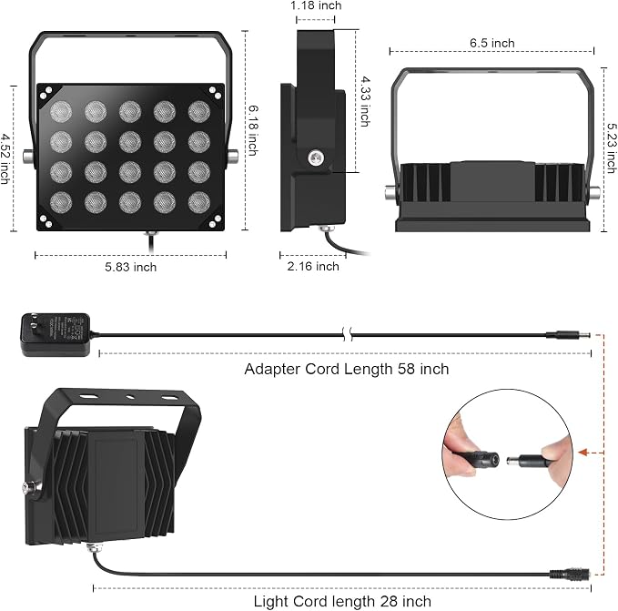 Univivi IR Illuminators 20 LEDs 850nm Long Range Illuminator 90 Degree Wide - Image 3