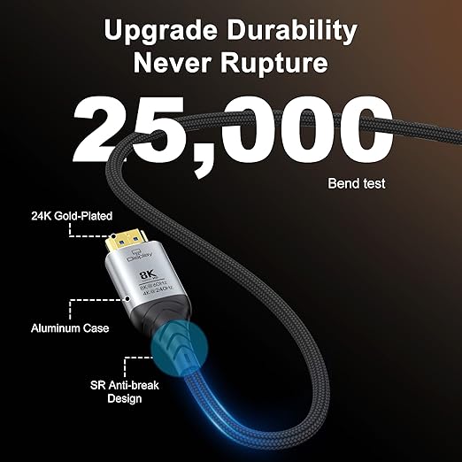 Fiber Optic HDMI Cable 50FT, 8K Long HDMI 2.1 Cable, 48Gbps Ultra High Speed - Image 6