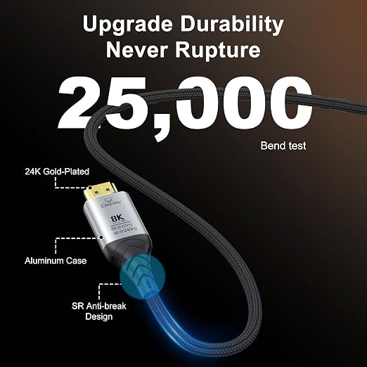 Fiber Optic HDMI Cable 165FT, 8K Long HDMI 2.1 Cable, 48Gbps Ultra High Speed - Image 6