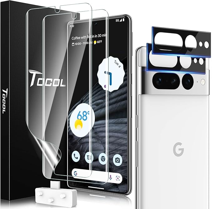 TOCOL 2+2 Pack for Google Pixel 7 Pro Screen Protector -2 Pack Screen Protector by TOCOL