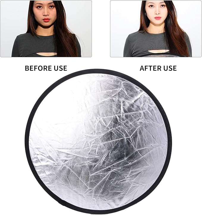 2 in 1 Lighting Reflectors Round Folding Portable 30cm/12inch Camera Photo - Image 3