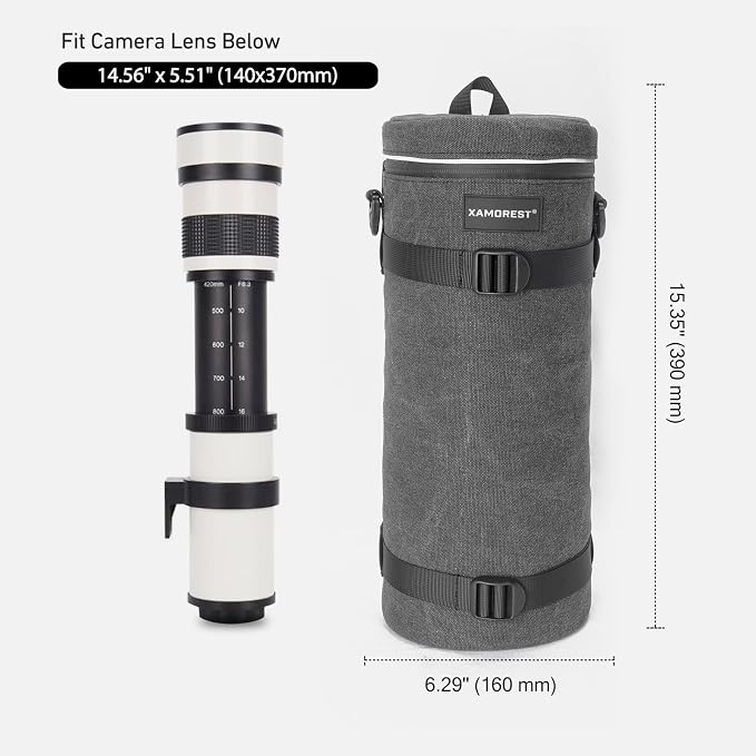 Camera Lens Case Bag for Photographyers, Zipper Waterproof Lens Protective - Image 2