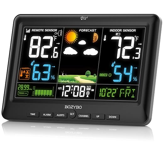 Weather Station Wireless Indoor Outdoor Thermometer: BOZYBO Digital Atomic Clock by BOZYBO-BornforQualityLife