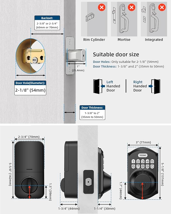 TEEHO TE001 Keyless Entry Door Lock - Image 6