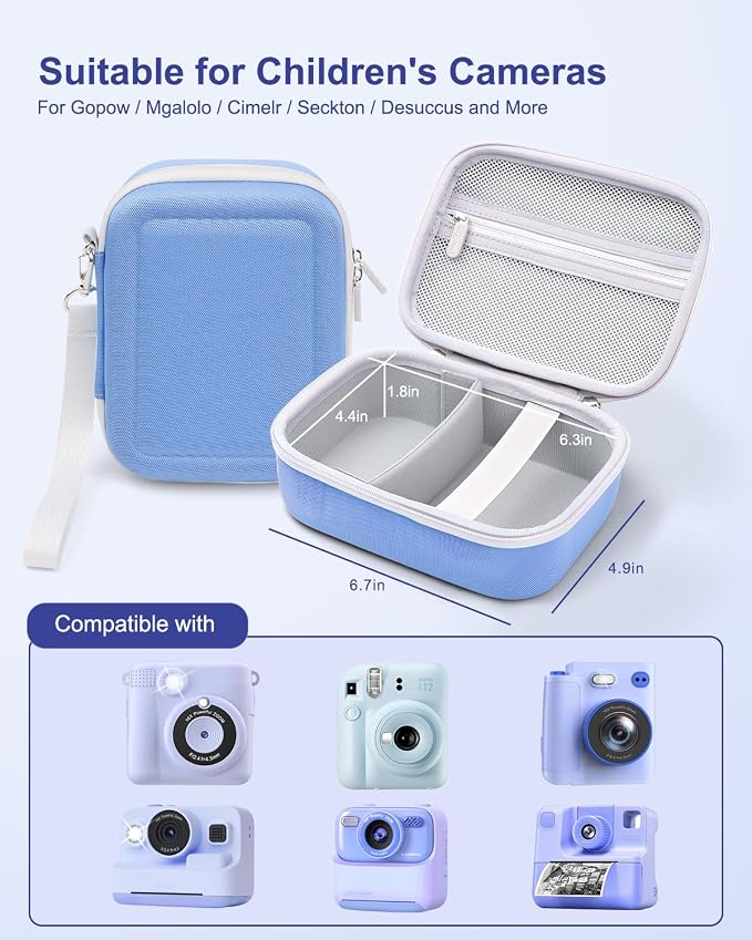 Kids Instant Print Camera Case, Shockproof Storage Bag Compatible - Image 2