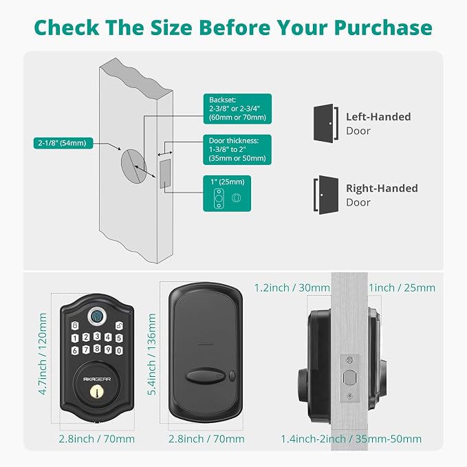 AkaGear DS10 Pro Keyless Entry Door Lock - Image 8
