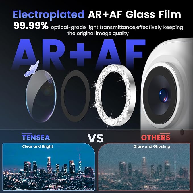 Tensea for iPhone 16 / iPhone 16 Plus Camera Lens Protector, 9H Tempered Glass - Image 3