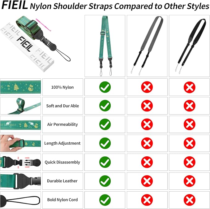 FIEIL 5Pcs Christmas iPad Strap, Adjustable Camera Neck Strap, Comfortable - Image 5