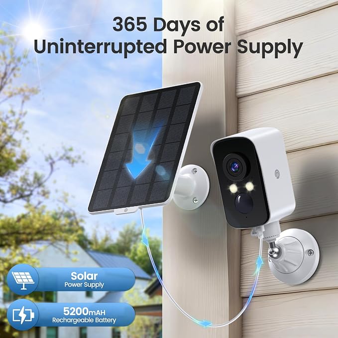Wireless Outdoor Security Camera, 2.4G WiFi, Battery & Solar Powered, Magnetic - Image 8