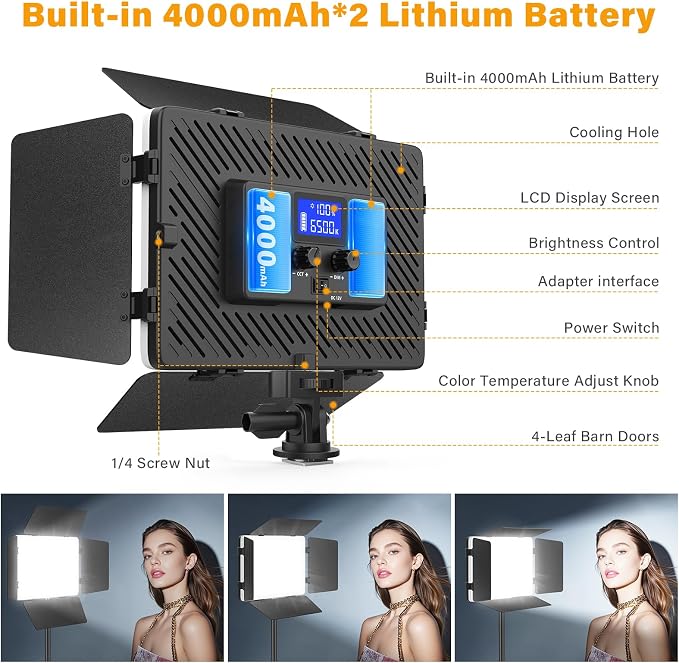 Unicucp 2 Pack Led Video Light Panel Light - Image 2