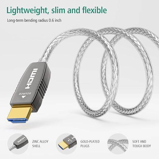 RUIPRO Crystal 8K HDMI Ultra High Speed Latest 2.1b Certified Fiber Optic Cable - Image 5
