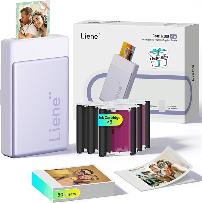 Liene Pearl N200 Pro Portable AI Photo Printer, Instant Mini Picture Printer by Liene